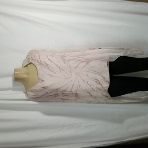 TANK TOP WITH SHEER OVERLAY "MADE IN ITALY DUSTY ROSE IN SIZE MEDIUM